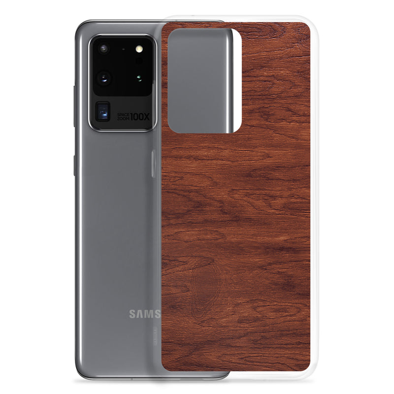 Load image into Gallery viewer, Deep Brown Wood Samsung Clear Thin Case CREATIVETECH