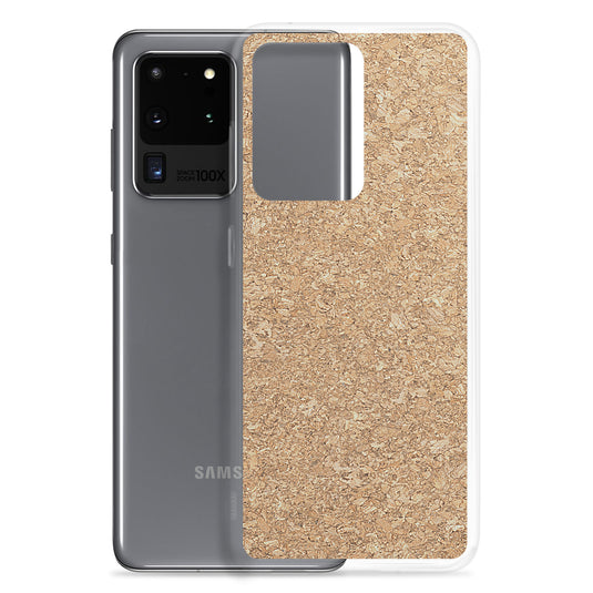 Light Brown Cork Wood Samsung Clear Thin Case CREATIVETECH