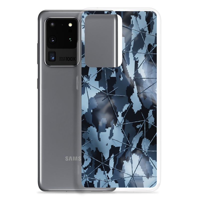 Load image into Gallery viewer, Military Camouflage Grey Tech Polygon Samsung Clear Thin Case CREATIVETECH
