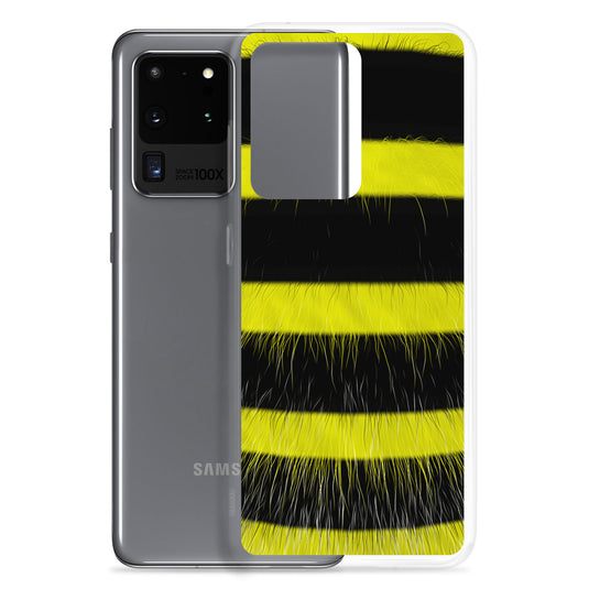 Fluffy Bee Black Yellow Samsung Clear Thin Case CREATIVETECH