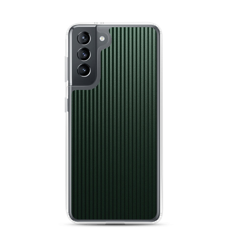 Load image into Gallery viewer, Striped Carbon Fiber Dark Green Samsung Clear Thin Case CREATIVETECH
