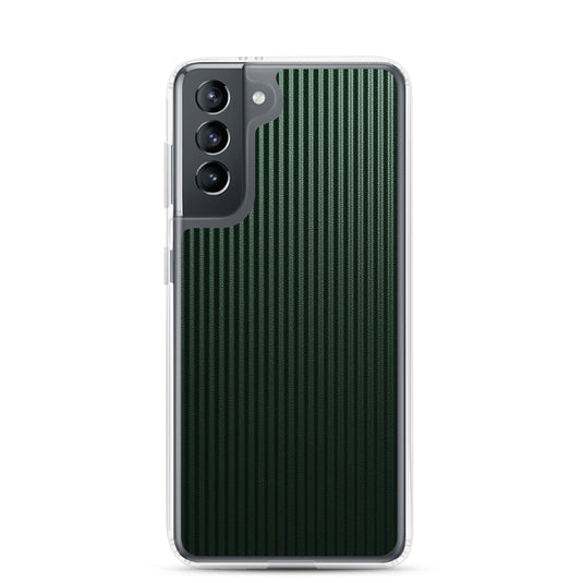 Striped Carbon Fiber Dark Green Samsung Clear Thin Case CREATIVETECH