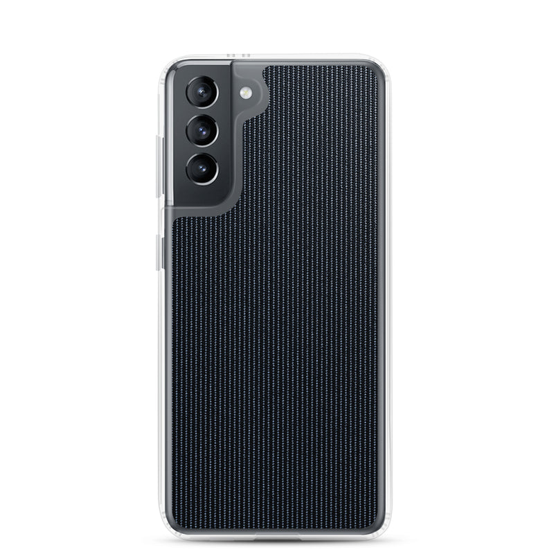 Load image into Gallery viewer, Dark Grey Fiber Textile Samsung Clear Thin Case CREATIVETECH
