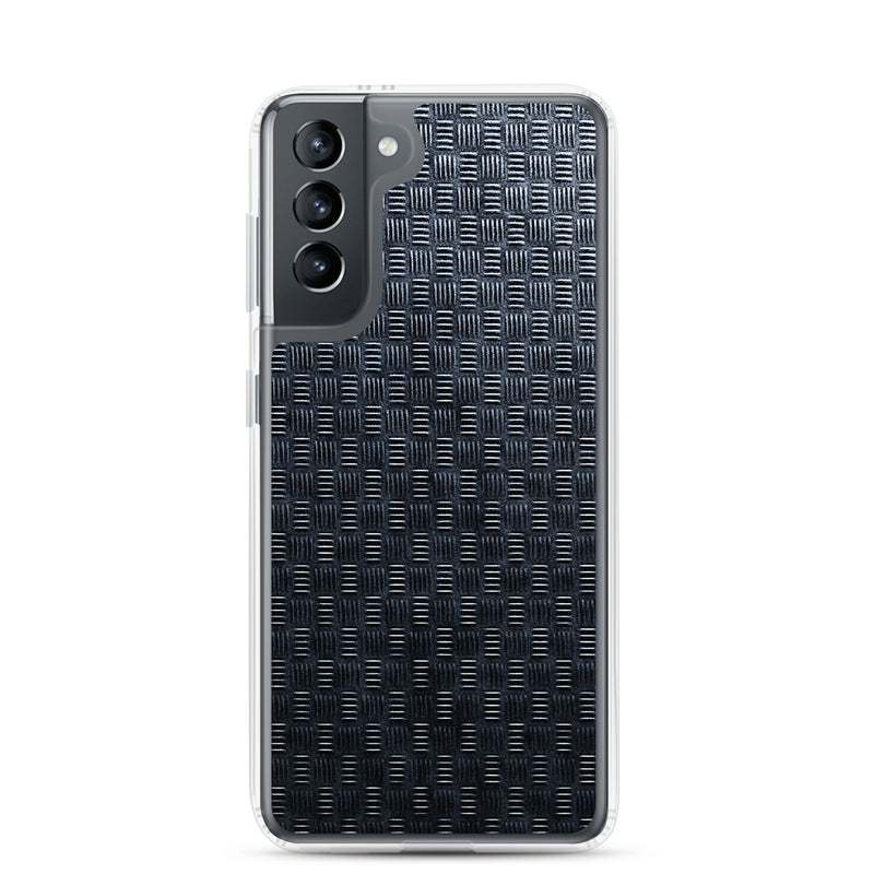 Load image into Gallery viewer, Dark Grey Subway Grid Metal Samsung Clear Thin Case CREATIVETECH
