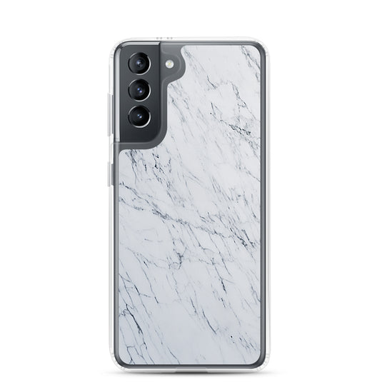 White Marble Stone Samsung Clear Thin Case CREATIVETECH