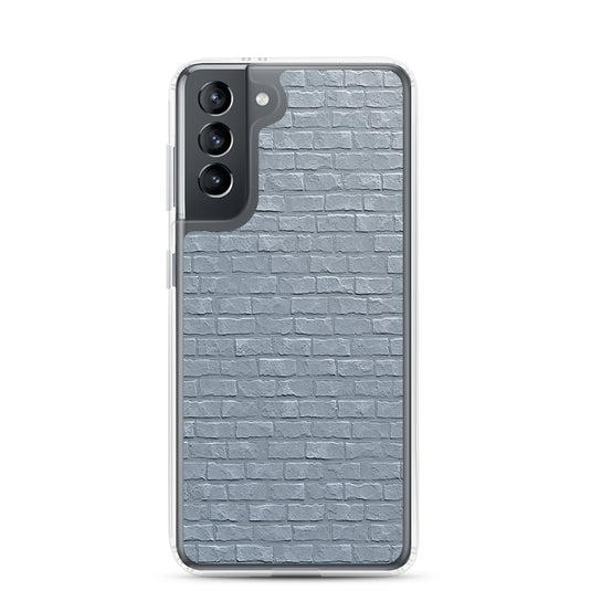 White Grey Brick Stone Samsung Clear Thin Case CREATIVETECH