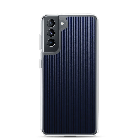 Dark Blue Carbon Fiber Striped Samsung Clear Thin Case CREATIVETECH