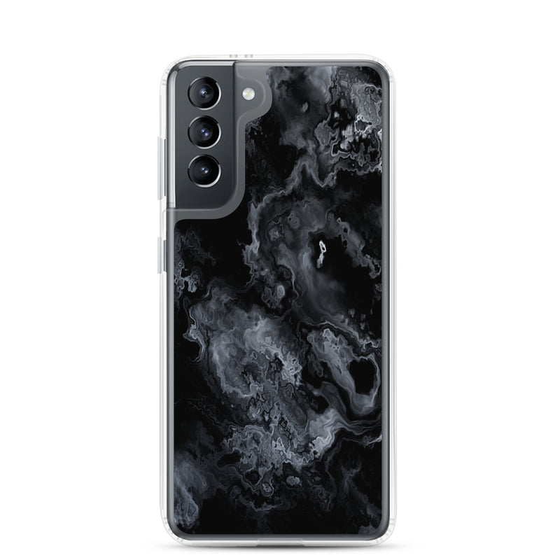 Load image into Gallery viewer, Black Marble Stone Samsung Clear Thin Case CREATIVETECH
