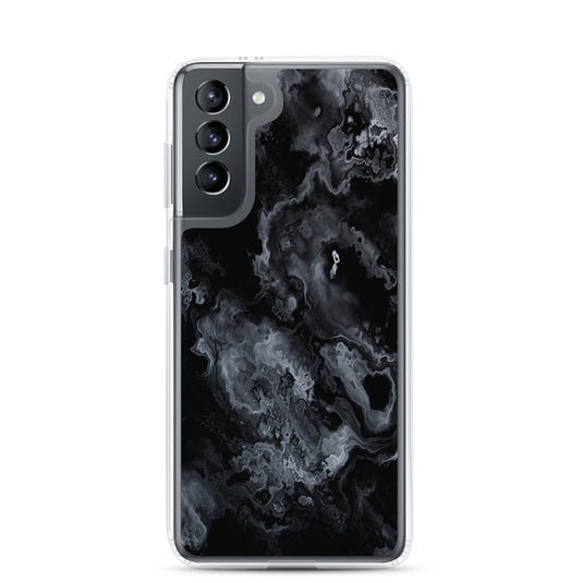 Black Marble Stone Samsung Clear Thin Case CREATIVETECH