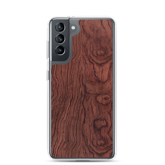 Red Brown Bubinga Wood Samsung Clear Thin Case CREATIVETECH