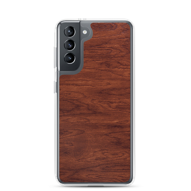 Load image into Gallery viewer, Deep Brown Wood Samsung Clear Thin Case CREATIVETECH
