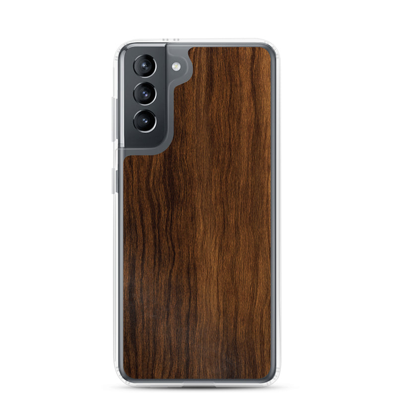 Load image into Gallery viewer, Dark Brown Wood Samsung Clear Thin Case CREATIVETECH
