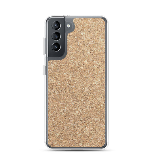 Light Brown Cork Wood Samsung Clear Thin Case CREATIVETECH