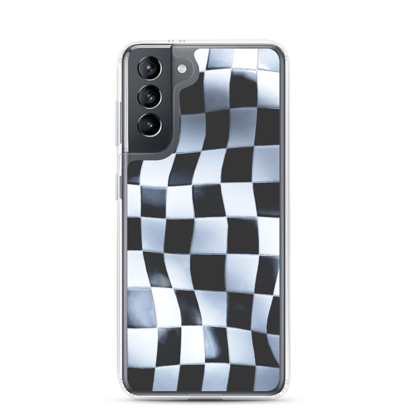 Load image into Gallery viewer, Chess Mat Black White Curved Samsung Clear Thin Case CREATIVETECH
