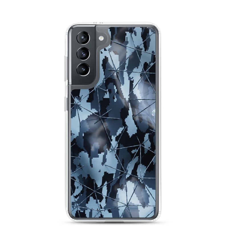 Load image into Gallery viewer, Military Camouflage Grey Tech Polygon Samsung Clear Thin Case CREATIVETECH
