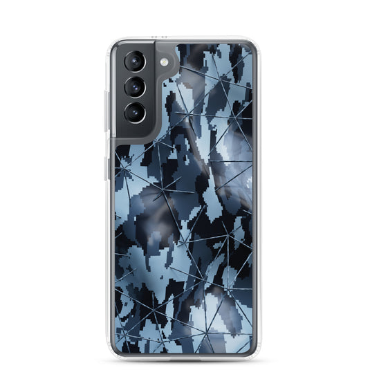 Military Camouflage Grey Tech Polygon Samsung Clear Thin Case CREATIVETECH