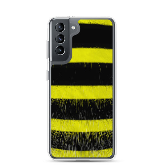 Fluffy Bee Black Yellow Samsung Clear Thin Case CREATIVETECH