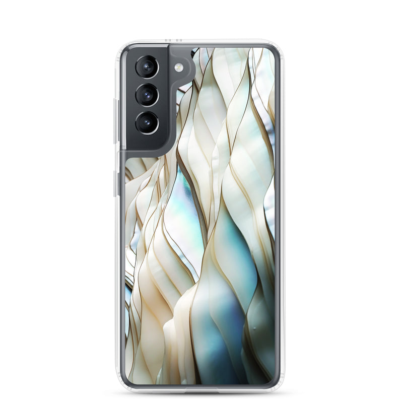 Load image into Gallery viewer, Cream Blue White Pearl Samsung Clear Thin Case CREATIVETECH
