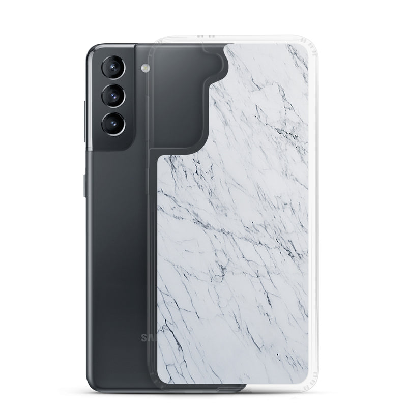 Load image into Gallery viewer, White Marble Stone Samsung Clear Thin Case CREATIVETECH
