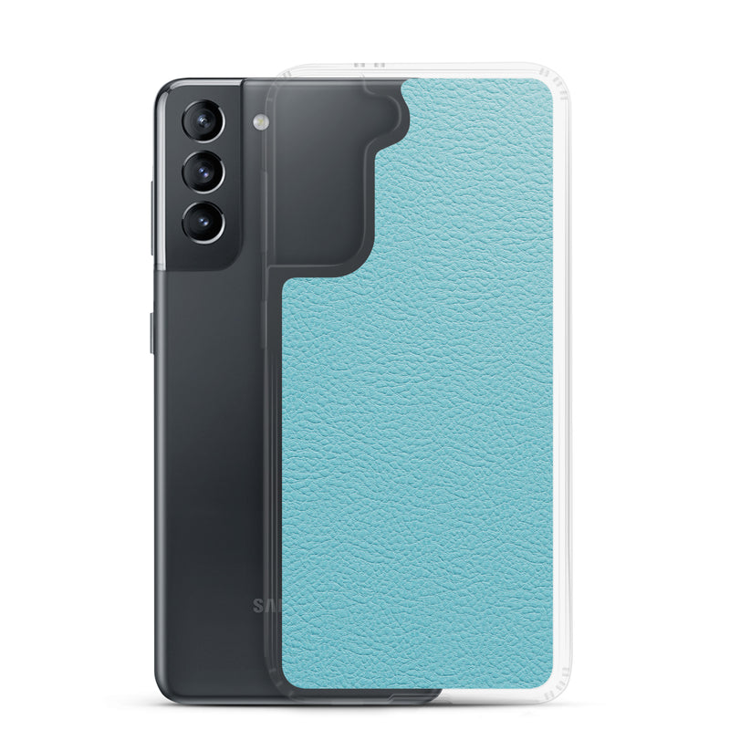 Load image into Gallery viewer, Mint Green Leather Samsung Clear Thin Case CREATIVETECH
