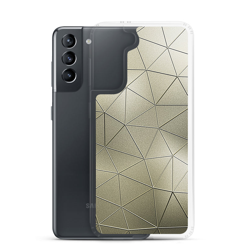 Load image into Gallery viewer, Golden Polygon Metal Samsung Clear Thin Case CREATIVETECH