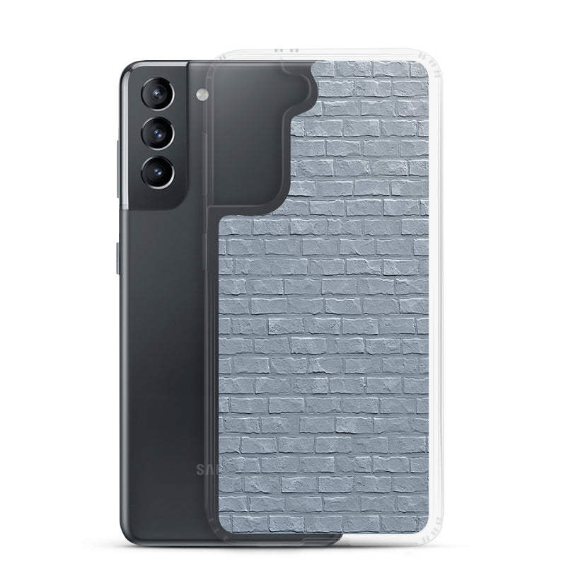 Load image into Gallery viewer, White Grey Brick Stone Samsung Clear Thin Case CREATIVETECH
