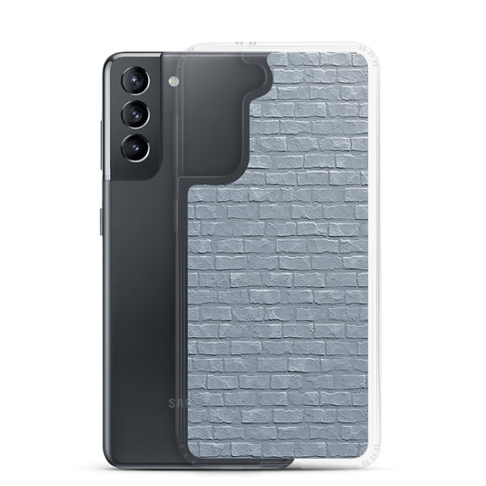 White Grey Brick Stone Samsung Clear Thin Case CREATIVETECH