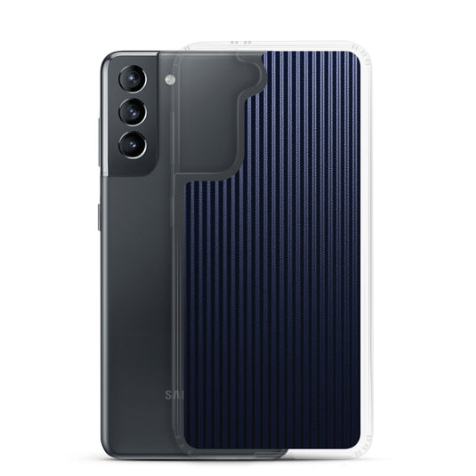 Dark Blue Carbon Fiber Striped Samsung Clear Thin Case CREATIVETECH