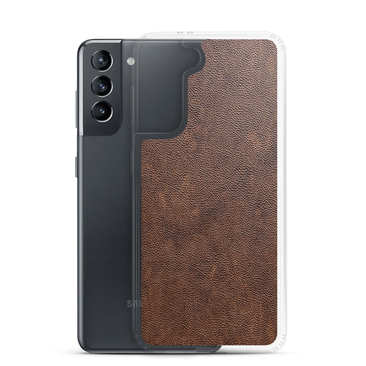 Light Brown Leather Samsung Clear Thin Case CREATIVETECH