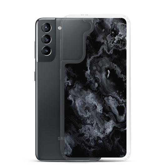 Black Marble Stone Samsung Clear Thin Case CREATIVETECH