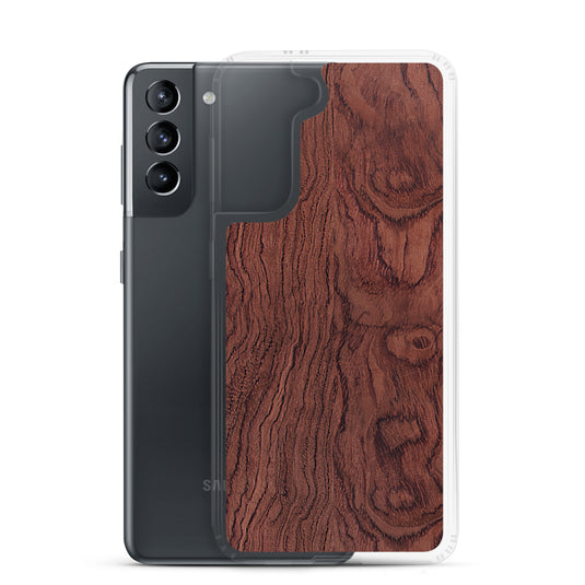 Red Brown Bubinga Wood Samsung Clear Thin Case CREATIVETECH