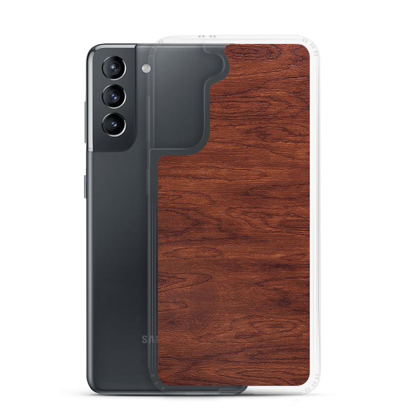 Load image into Gallery viewer, Deep Brown Wood Samsung Clear Thin Case CREATIVETECH