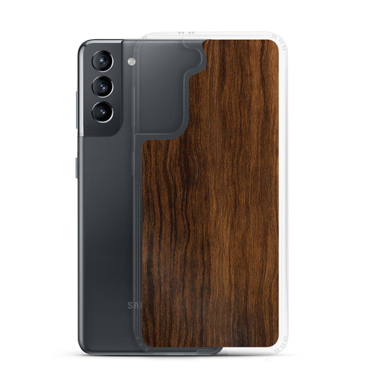 Dark Brown Wood Samsung Clear Thin Case CREATIVETECH