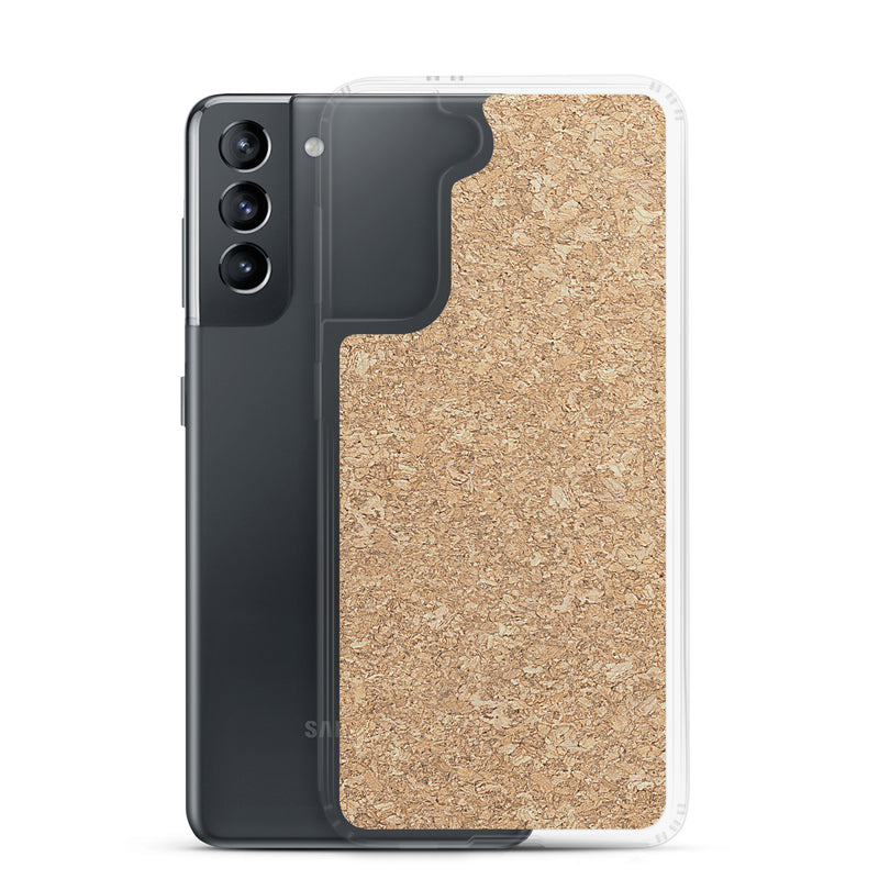 Load image into Gallery viewer, Light Brown Cork Wood Samsung Clear Thin Case CREATIVETECH
