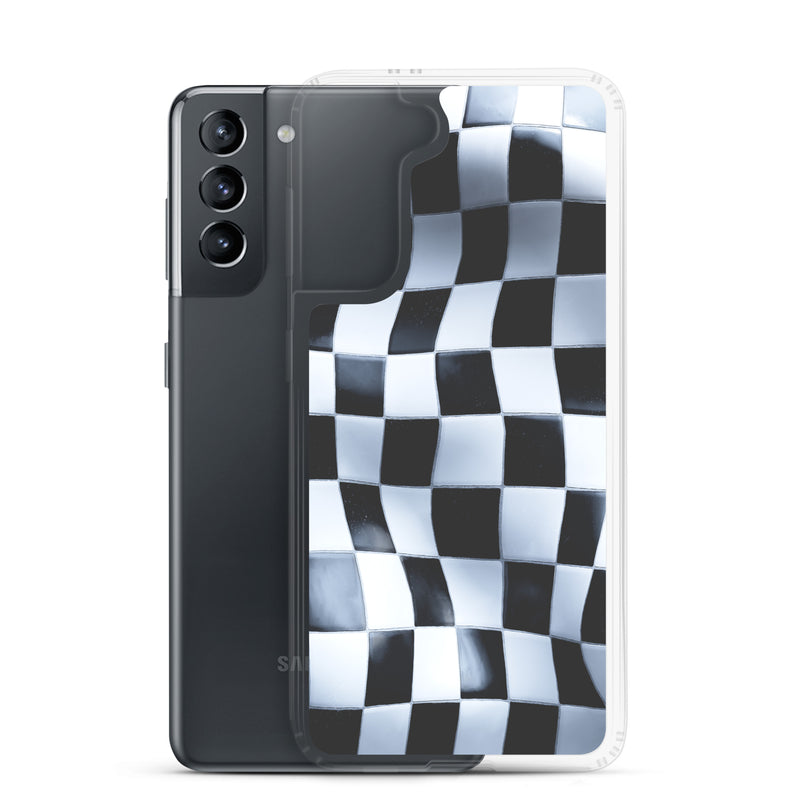 Load image into Gallery viewer, Chess Mat Black White Curved Samsung Clear Thin Case CREATIVETECH
