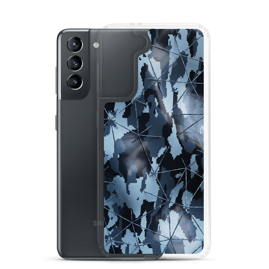 Military Camouflage Grey Tech Polygon Samsung Clear Thin Case CREATIVETECH