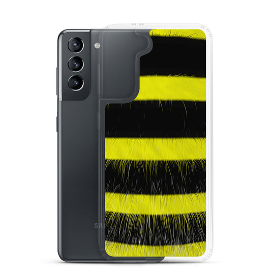 Fluffy Bee Black Yellow Samsung Clear Thin Case CREATIVETECH