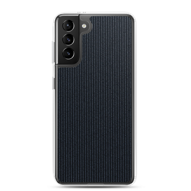 Load image into Gallery viewer, Dark Grey Fiber Textile Samsung Clear Thin Case CREATIVETECH
