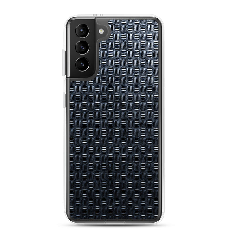 Load image into Gallery viewer, Dark Grey Subway Grid Metal Samsung Clear Thin Case CREATIVETECH
