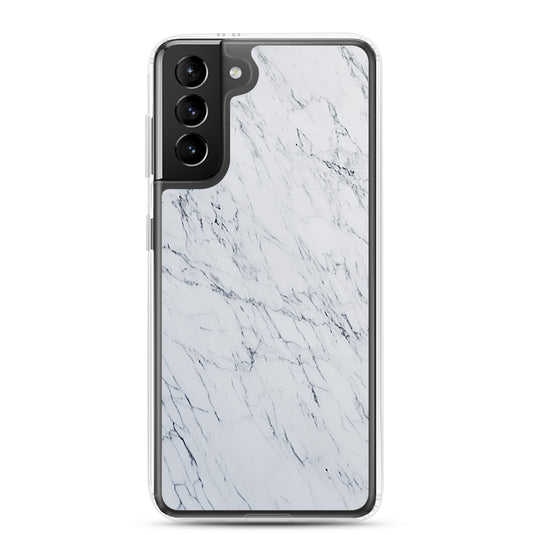 White Marble Stone Samsung Clear Thin Case CREATIVETECH