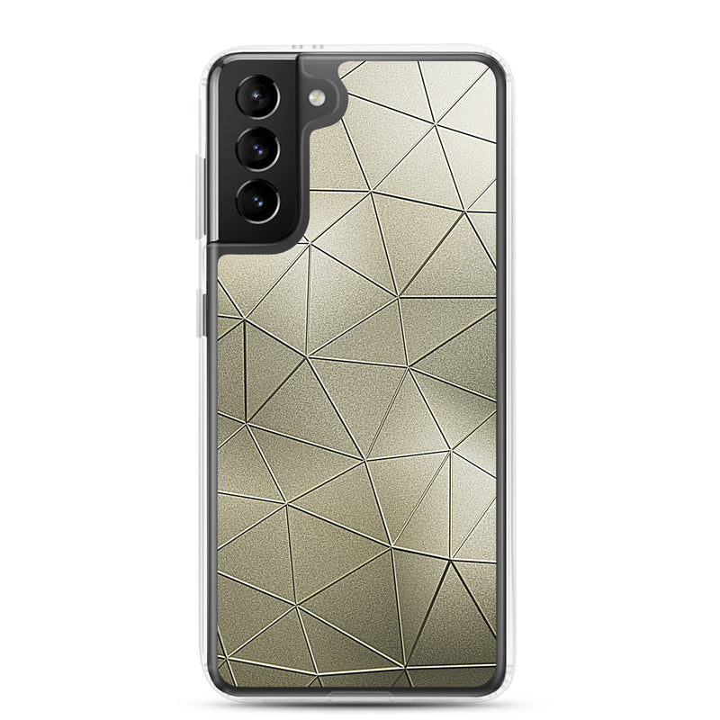 Load image into Gallery viewer, Golden Polygon Metal Samsung Clear Thin Case CREATIVETECH