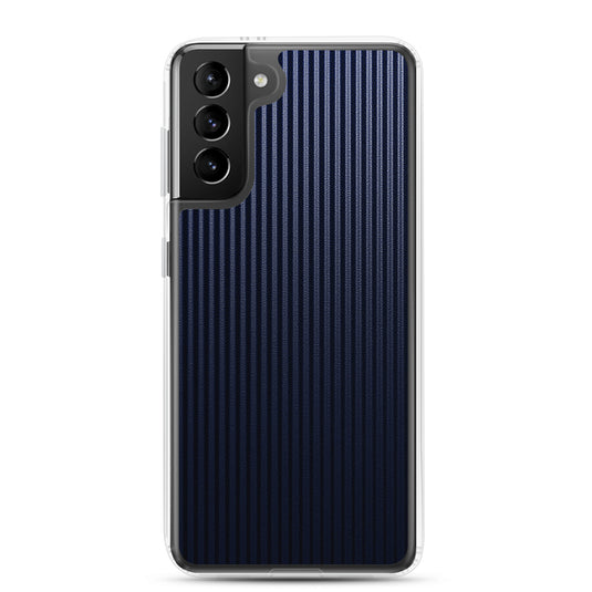 Dark Blue Carbon Fiber Striped Samsung Clear Thin Case CREATIVETECH