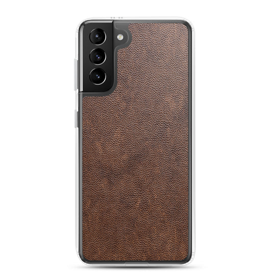Light Brown Leather Samsung Clear Thin Case CREATIVETECH