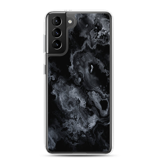 Black Marble Stone Samsung Clear Thin Case CREATIVETECH