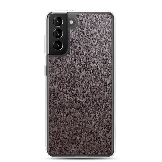 Dark Brown Leather Samsung Clear Thin Case CREATIVETECH