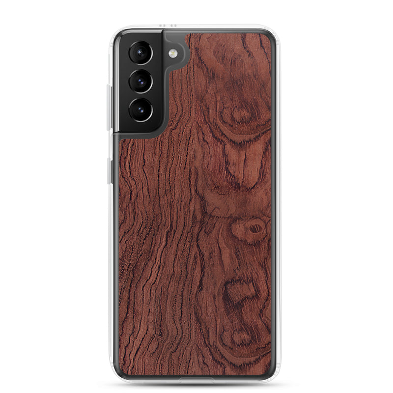 Load image into Gallery viewer, Red Brown Bubinga Wood Samsung Clear Thin Case CREATIVETECH
