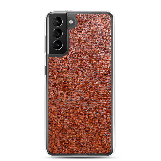 Exotic Brown Leather Samsung Clear Thin Case CREATIVETECH