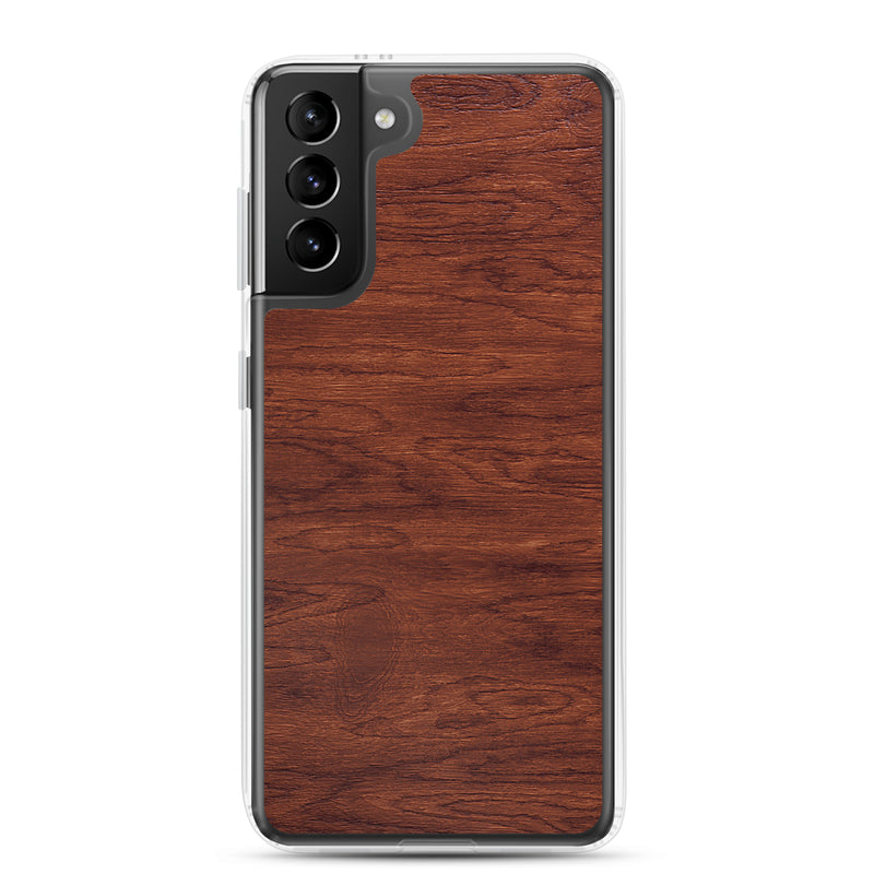 Load image into Gallery viewer, Deep Brown Wood Samsung Clear Thin Case CREATIVETECH
