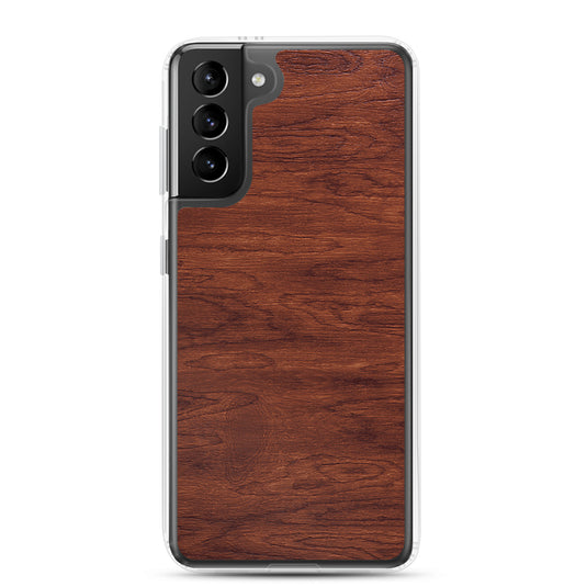 Deep Brown Wood Samsung Clear Thin Case CREATIVETECH