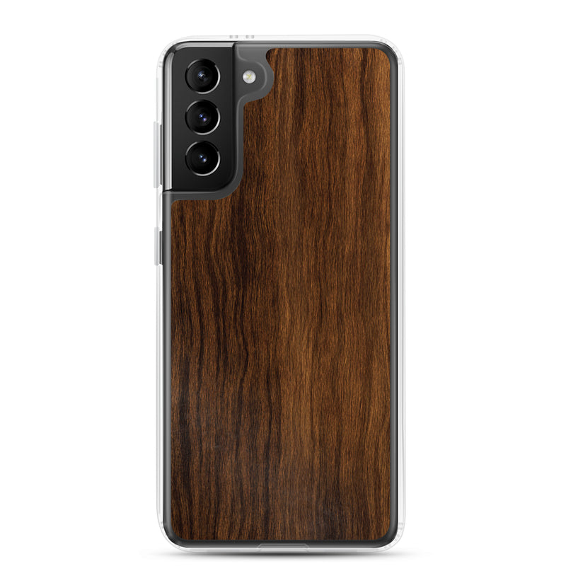 Load image into Gallery viewer, Dark Brown Wood Samsung Clear Thin Case CREATIVETECH
